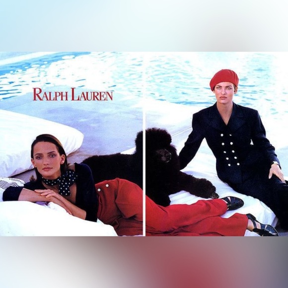 Vintage Polo Ralph Lauren Polka Dot Silk Scarf Square Navy Neck Tie USA 90s Y2k - Picture 4 of 10